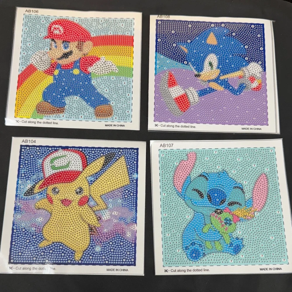 Colorful Diamond Painting Kit for Kids 4 complete sets in the bundle all new art
